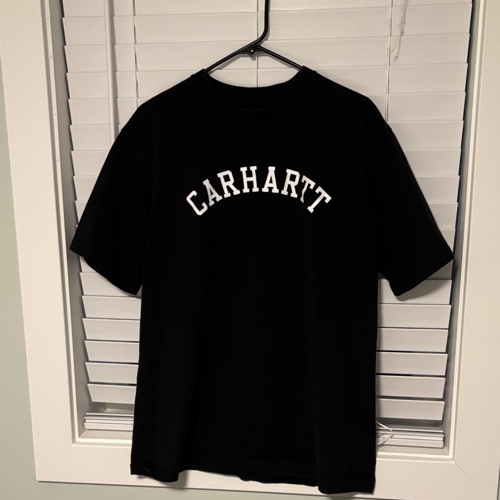 Carhartt Men's WIP Tee in Black with White Logo (XL fit)